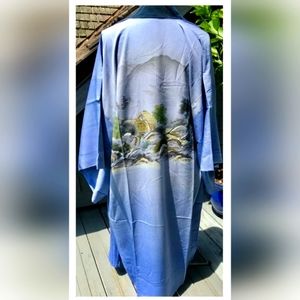 Mens Juban Summer kimono with hand painted  Mountain From Japan, 100% silk